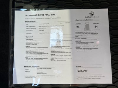 2023 Volkswagen Golf GTI 2.0T SE