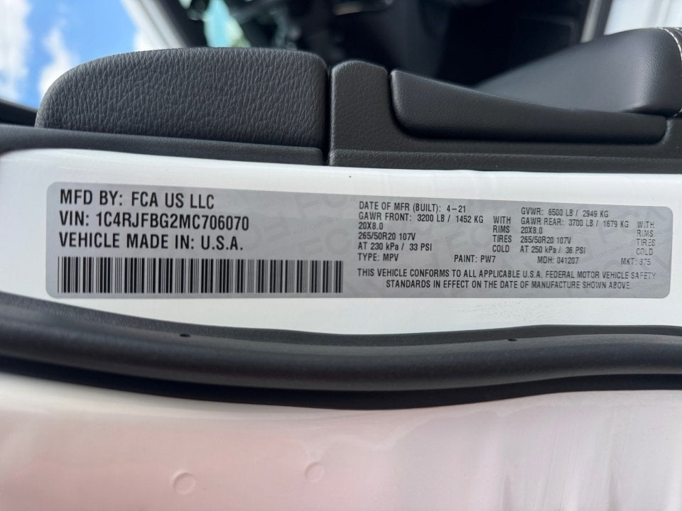 2021 Jeep Grand Cherokee 80th Anniversary