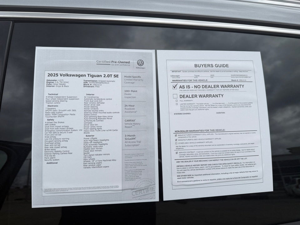 2025 Volkswagen Tiguan 2.0T SE