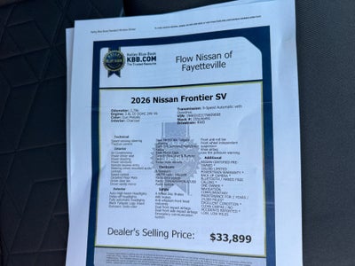 2026 Nissan Frontier Crew Cab SV 4x2