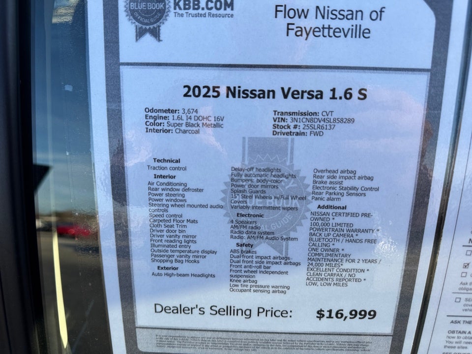2025 Nissan Versa 1.6 S