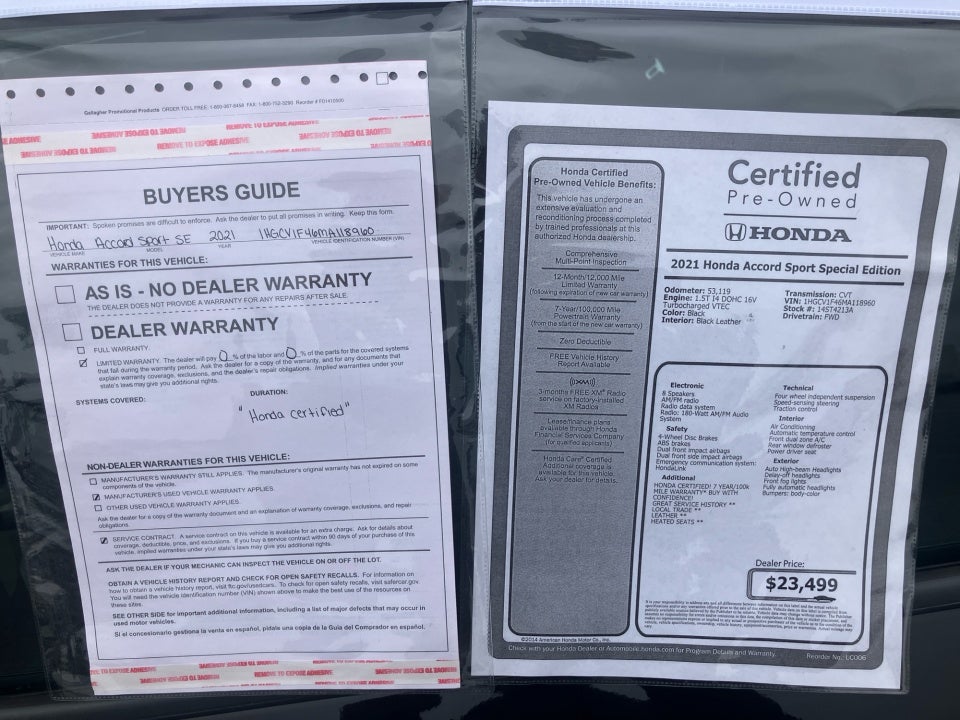 2021 Honda Accord Sport Special Edition