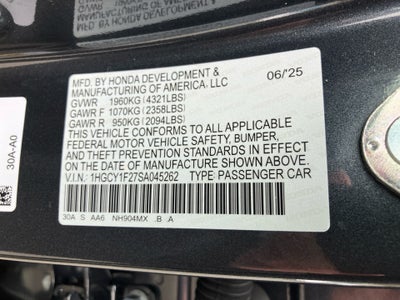 2025 Honda Accord Sedan LX