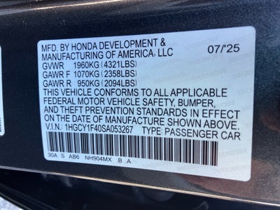 2025 Honda Accord Sedan SE