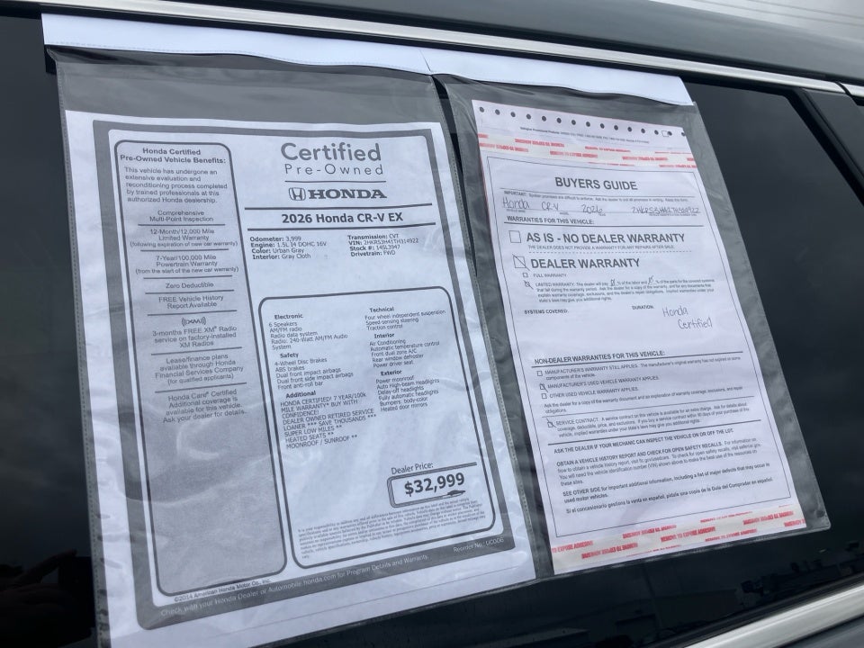 2026 Honda CR-V EX 2WD