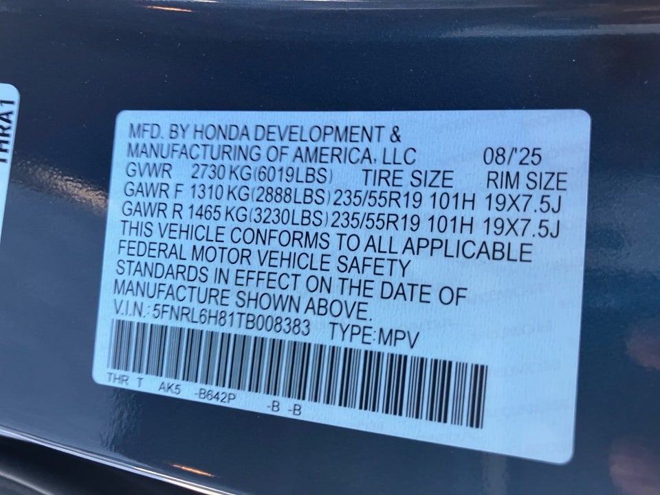 2026 Honda Odyssey Touring