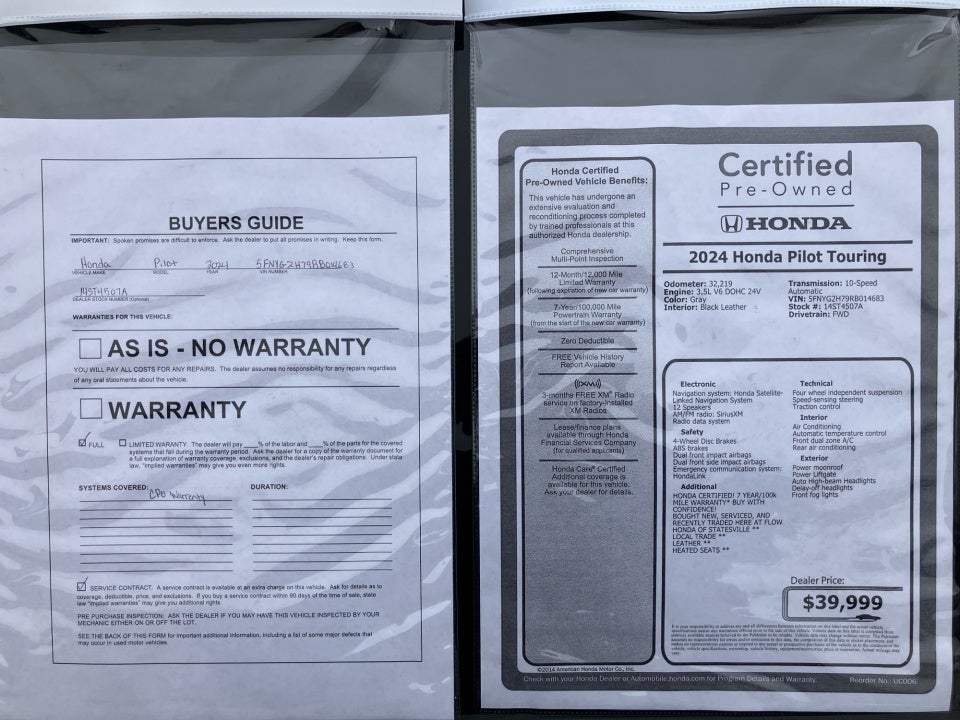 2024 Honda Pilot Touring