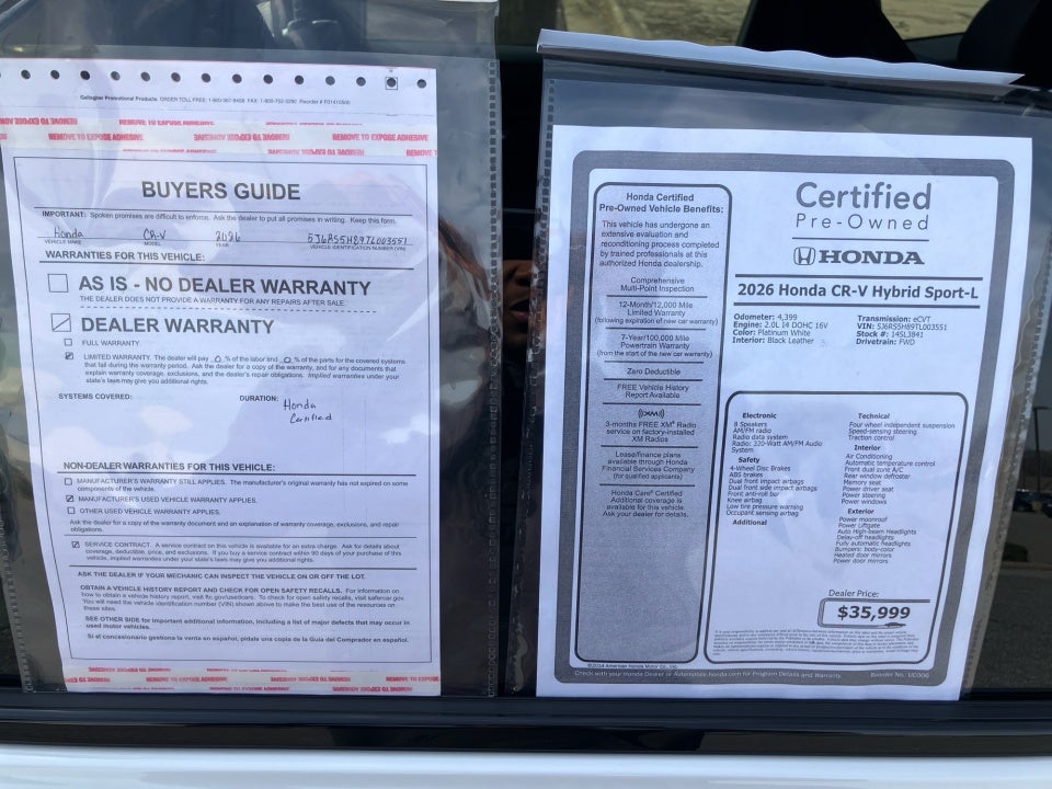 2026 Honda CR-V Hybrid 2WD Sport-L