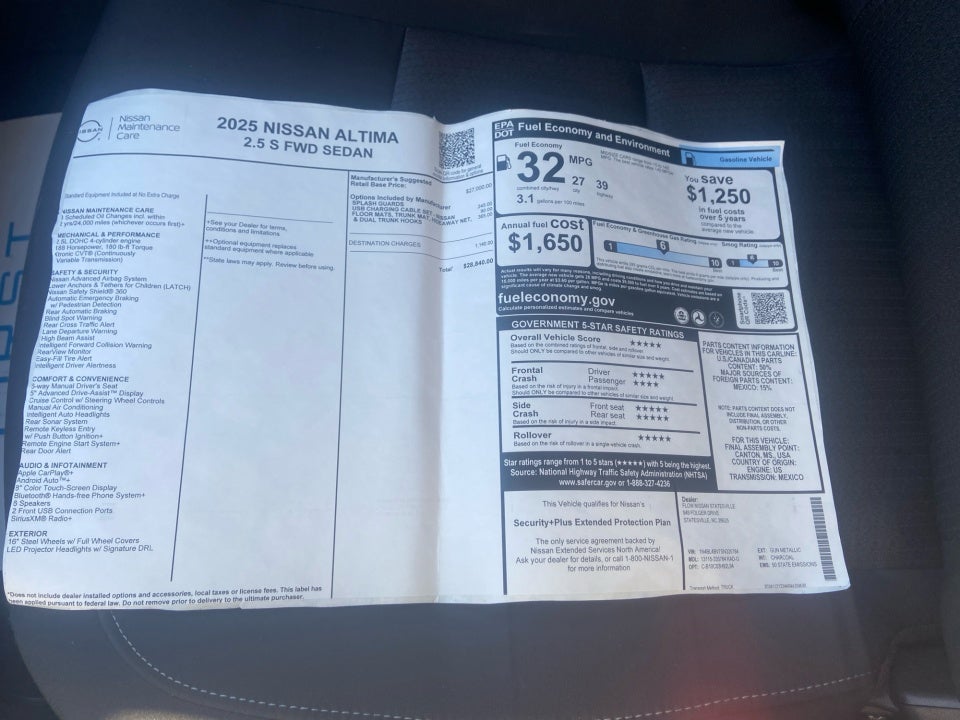 2025 Nissan Altima S FWD