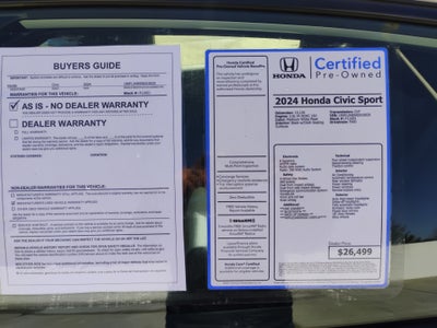 2024 Honda Civic Hatchback Sport