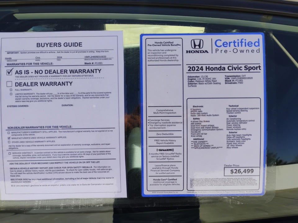 2024 Honda Civic Hatchback Sport