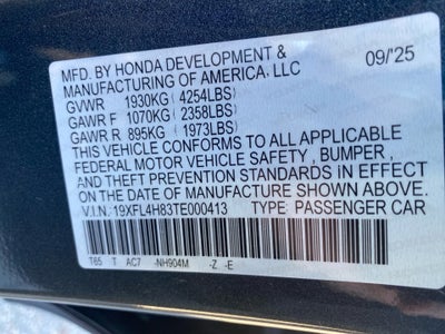 2026 Honda Civic Hybrid Sport