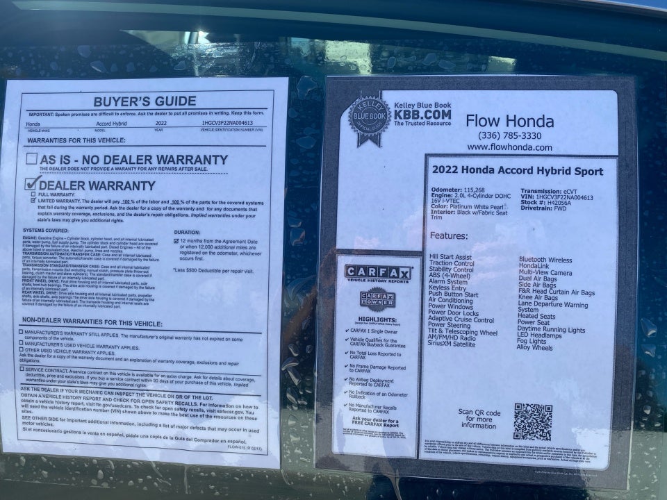 2022 Honda Accord Hybrid Sport