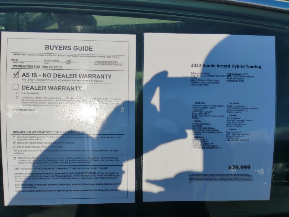 2022 Honda Accord Hybrid Touring