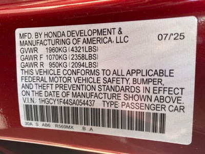 2025 Honda Accord Sedan SE