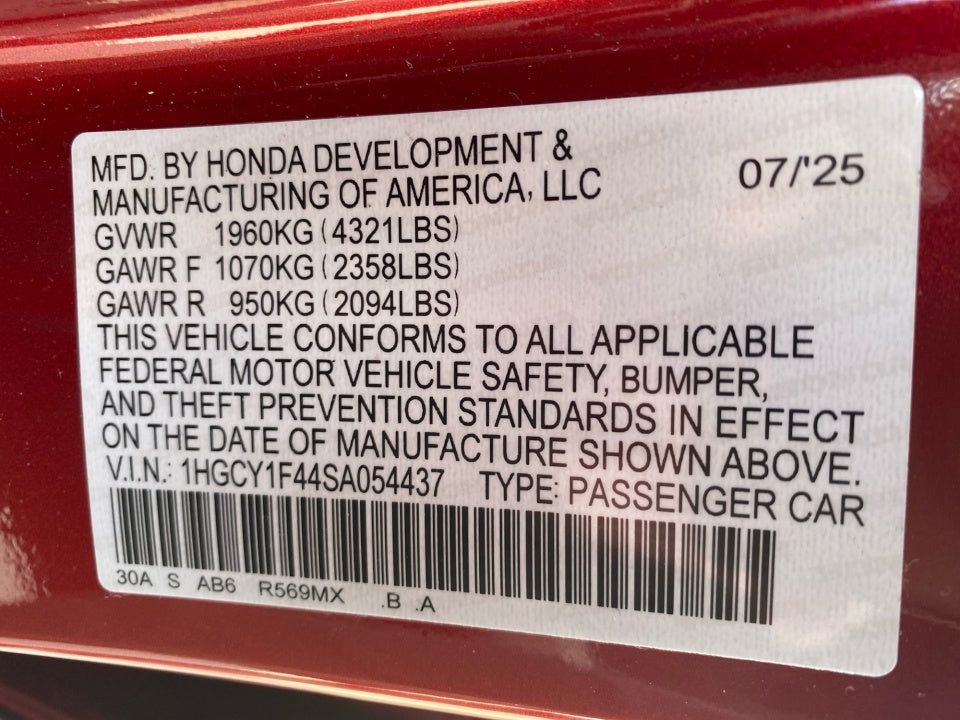 2025 Honda Accord Sedan SE