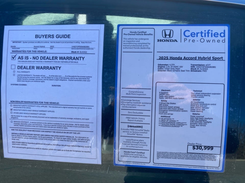 2025 Honda Accord Hybrid Sport