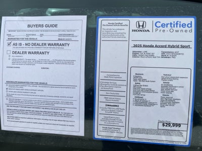 2025 Honda Accord Hybrid Sport