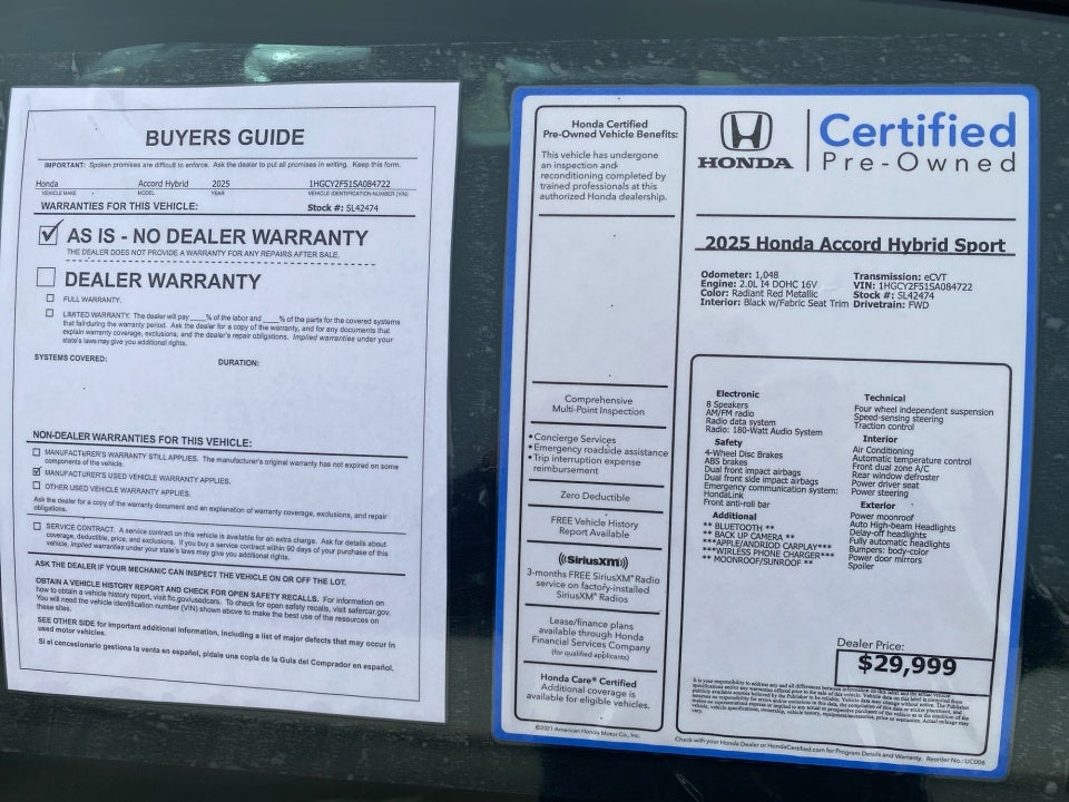 2025 Honda Accord Hybrid Sport