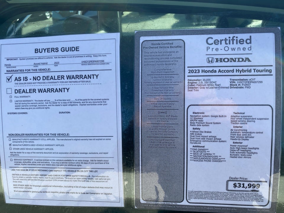 2023 Honda Accord Hybrid Touring