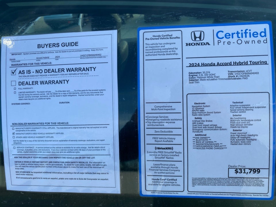2024 Honda Accord Hybrid Touring