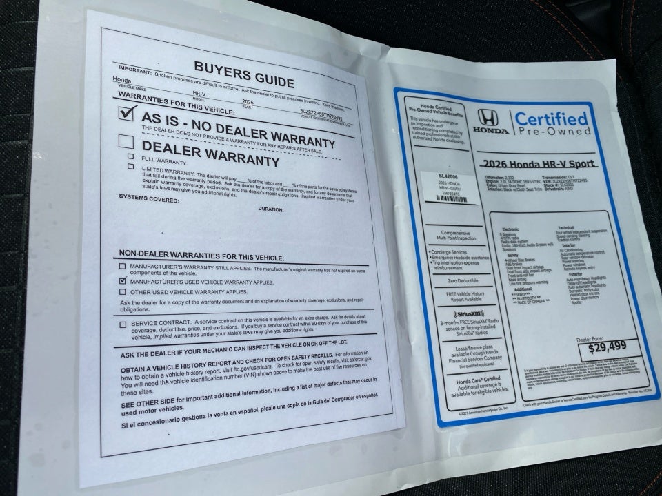 2026 Honda HR-V AWD Sport