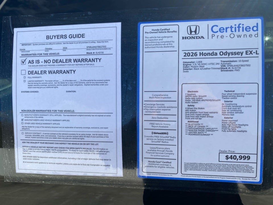 2026 Honda Odyssey EX-L