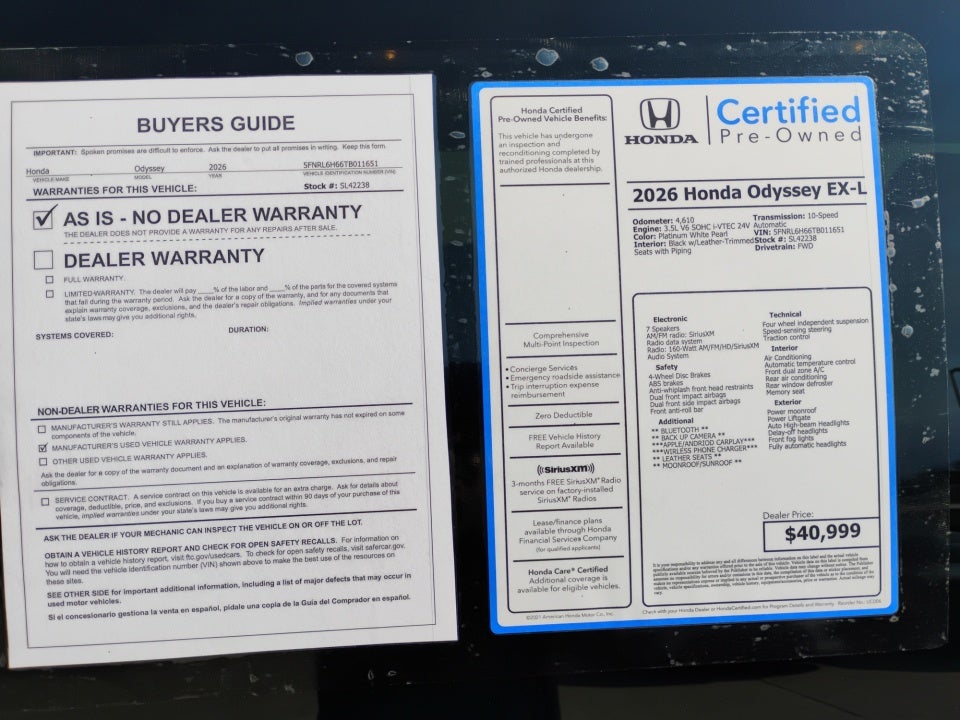 2026 Honda Odyssey EX-L