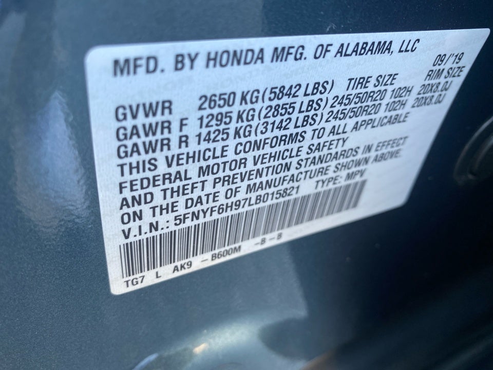 2020 Honda Pilot AWD Touring 8 Passenger