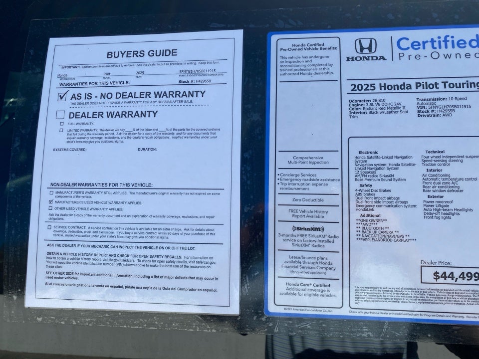 2025 Honda Pilot Touring