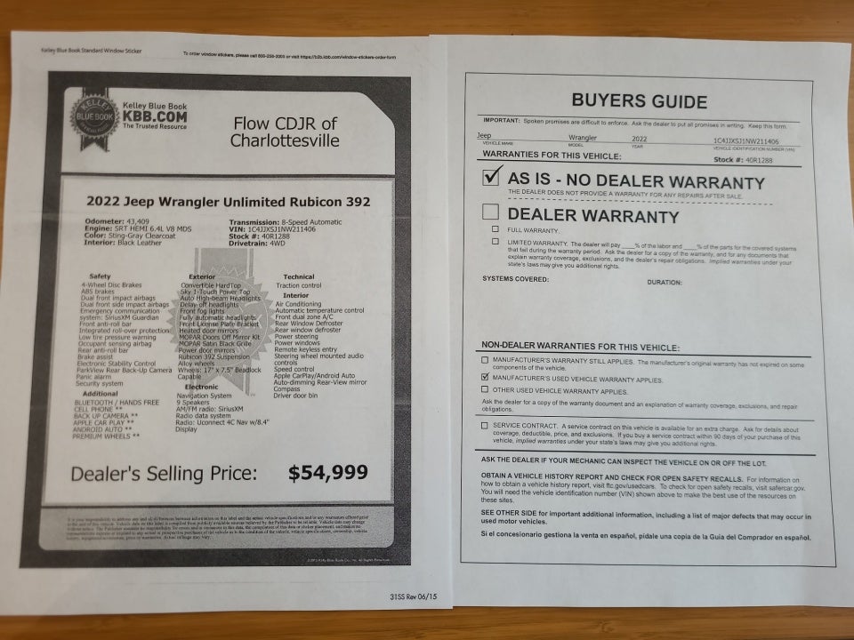 2022 Jeep Wrangler Unlimited Rubicon 392 4x4