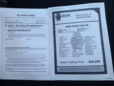 2025 Honda Civic LX Sedan