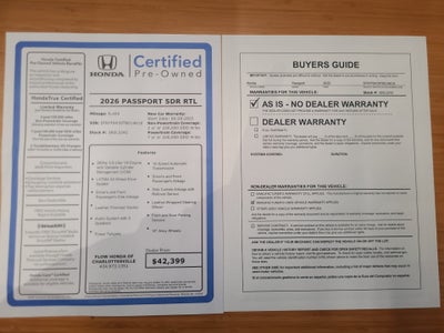 2026 Honda Passport AWD RTL