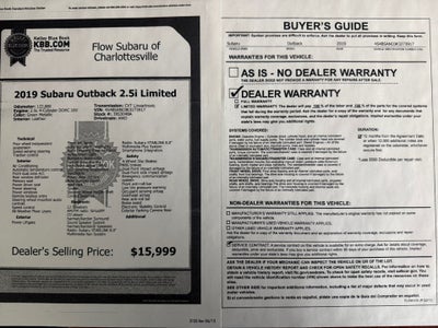 2019 Subaru Outback 2.5i Limited