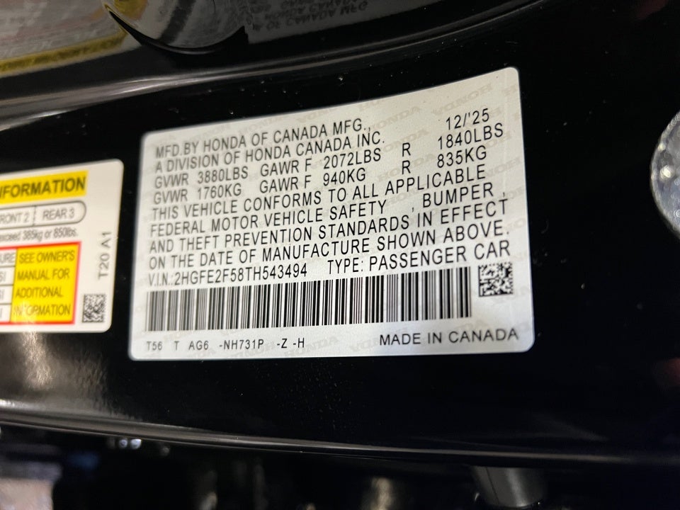 2026 Honda Civic Sedan Sport