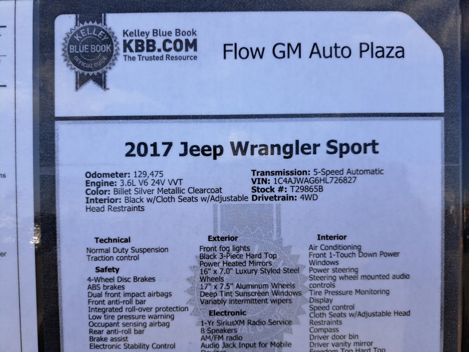 2017 Jeep Wrangler Sport 4x4