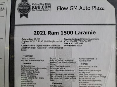 2021 RAM 1500 Laramie Crew Cab 4x4 5'7" Box