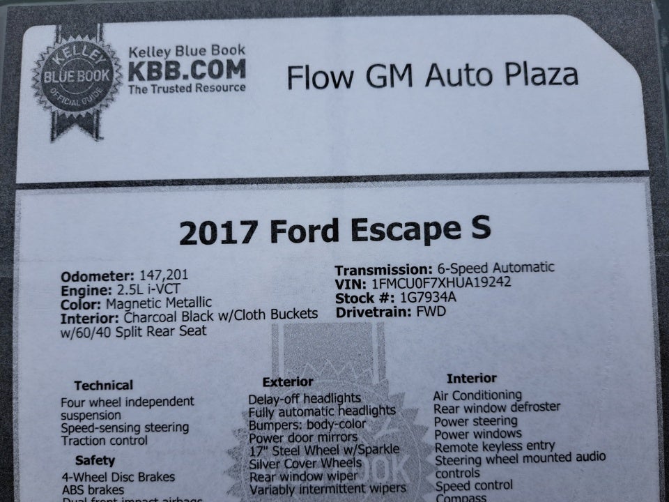 2017 Ford Escape S