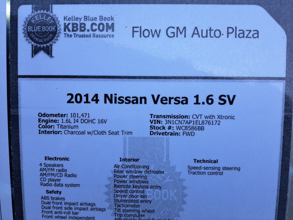 2014 Nissan Versa 1.6 SV