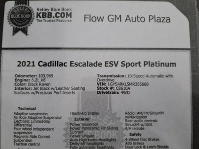 2021 Cadillac Escalade ESV 4WD Sport Platinum
