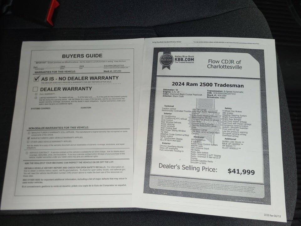 2024 RAM 2500 Tradesman Crew Cab 4x2 8' Box