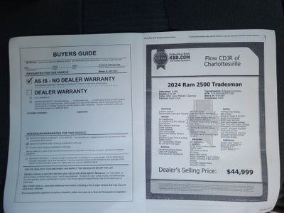 2024 RAM 2500 Tradesman Crew Cab 4x2 8' Box