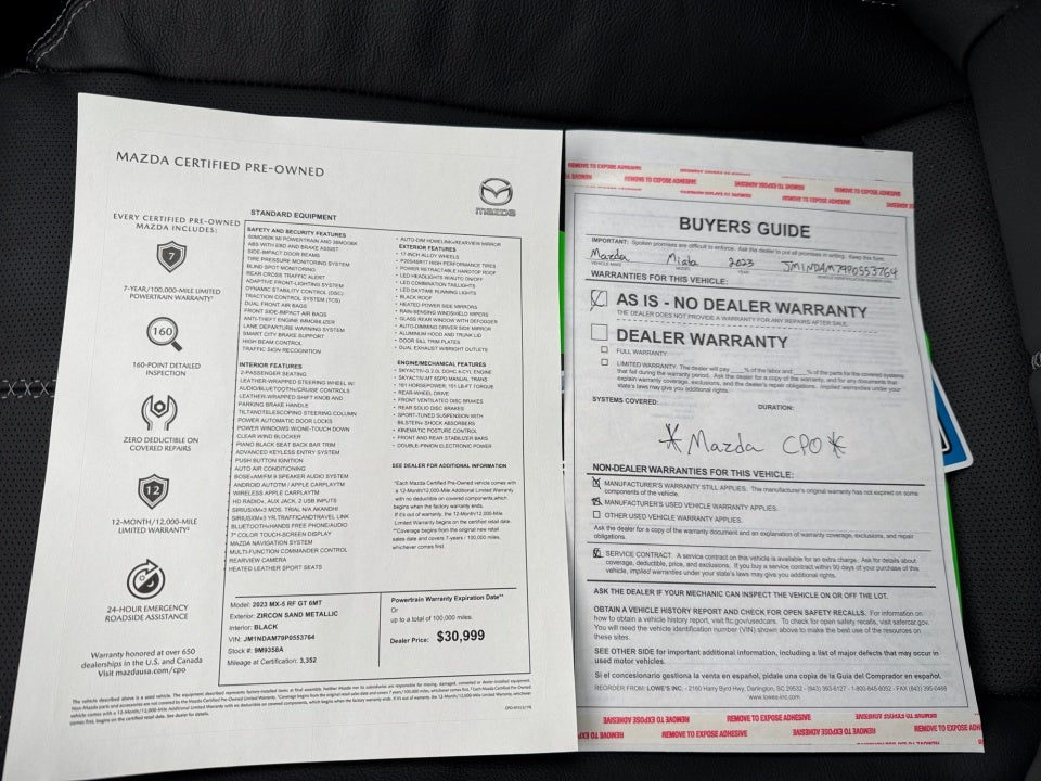 2023 Mazda Mazda MX-5 Miata RF Grand Touring