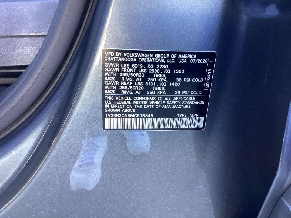 2021 Volkswagen Atlas 3.6L V6 SE w/Technology R-Line