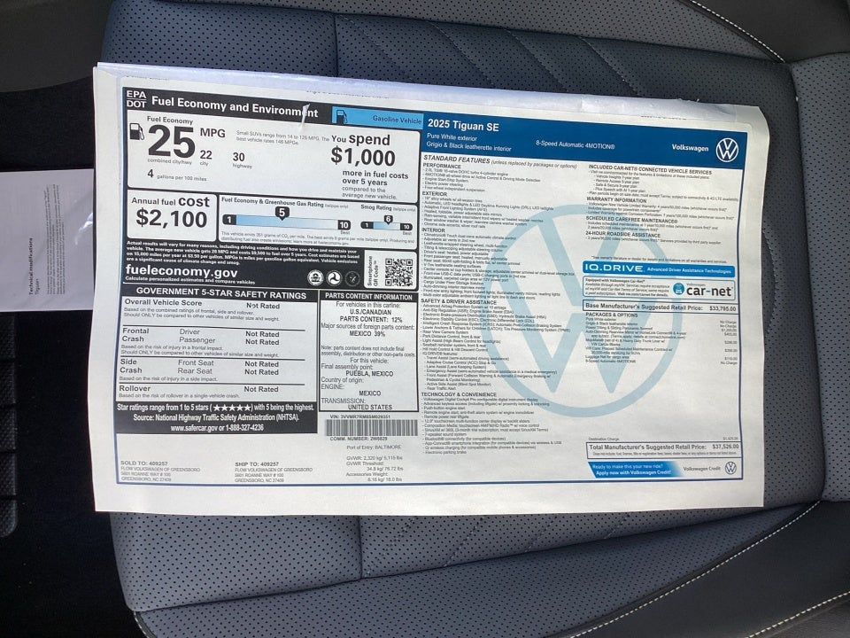 2025 Volkswagen Tiguan 2.0T SE