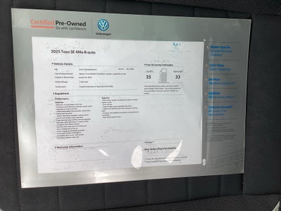 2025 Volkswagen Taos 1.5T SE