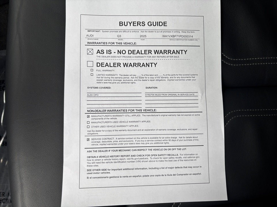 2025 Audi Q3 Premium 45 TFSI S line quattro Tiptronic