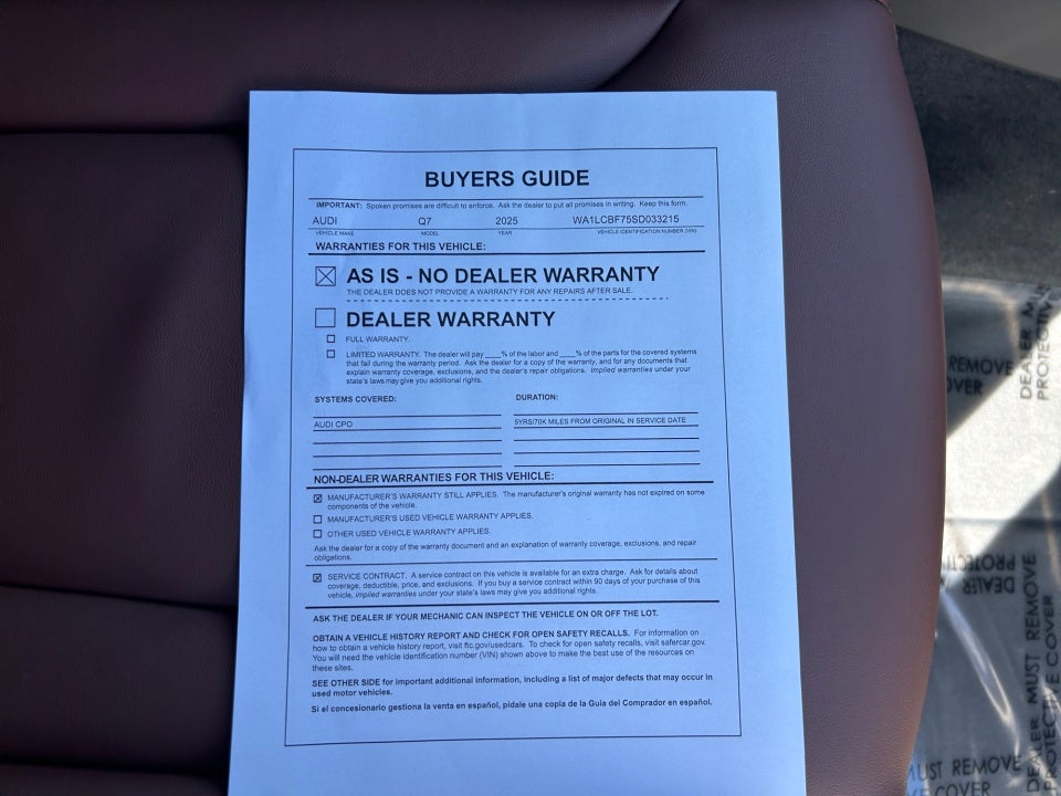 2025 Audi Q7 Premium Plus 45 TFSI quattro Tiptronic