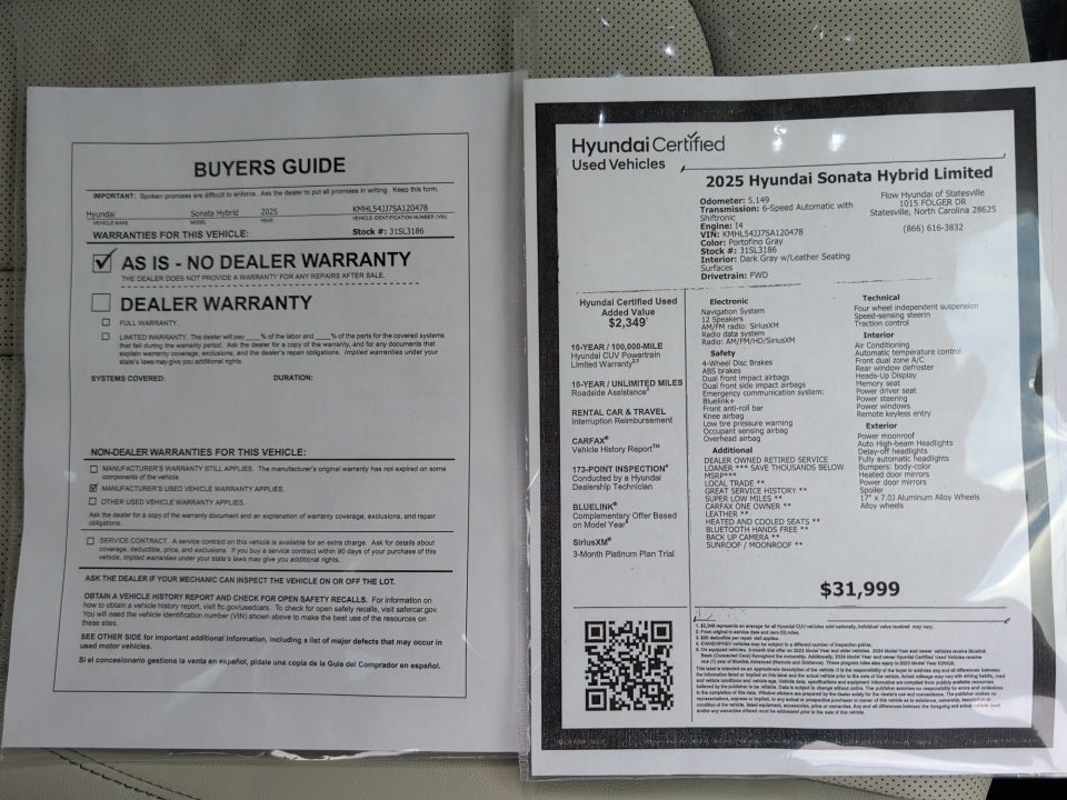 2025 Hyundai Sonata Hybrid Limited