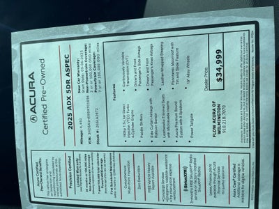 2025 Acura ADX A-Spec